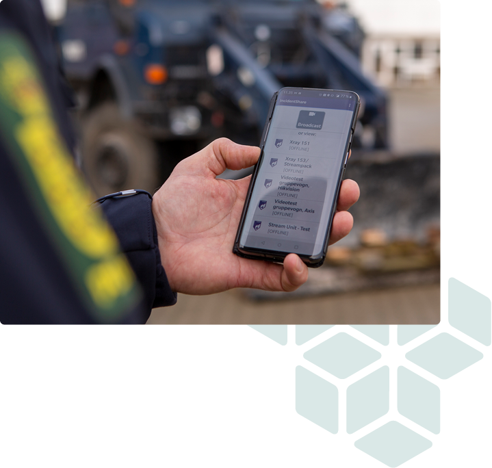 Livestream van politieagent met de incidentenhare-app
